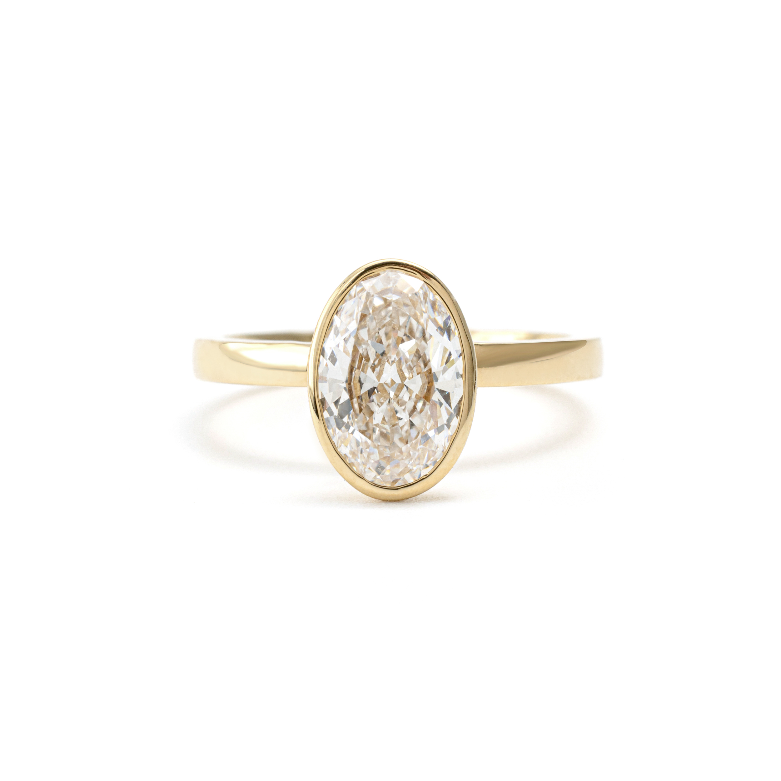 Bezel-Set Oval Lab Grown Diamond Ring